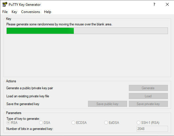 Generate the key for Key-Based SSH authentication with PuTTY